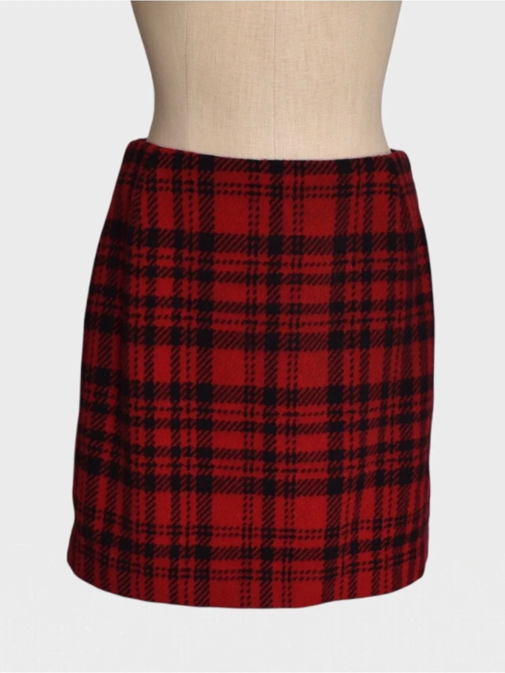 Eddie Bauer Vintage Petite Plaid Wool Blend Mini Skirt